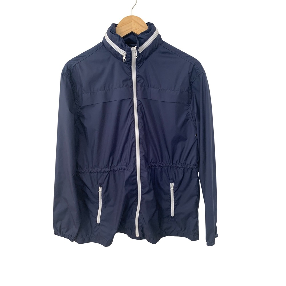Old Navy Navy Blue Lightweight Hooded Anorak Jacket Full‎ Zip Pockets Size M